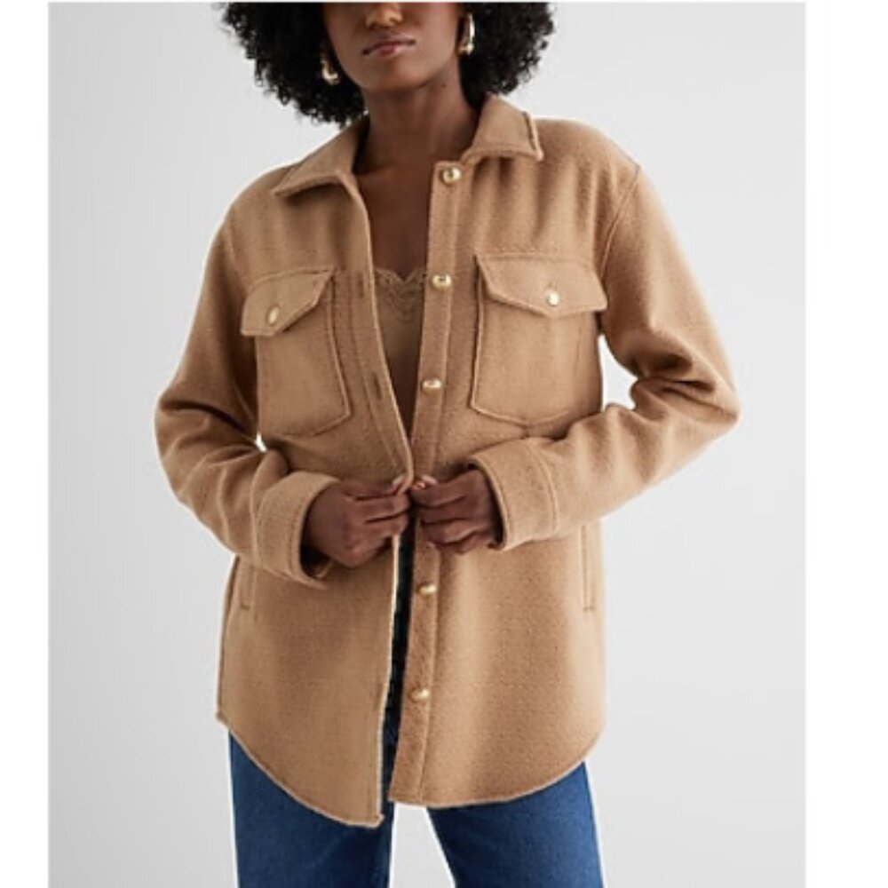 Tweed Novelty Button-Up Oversized Shacket